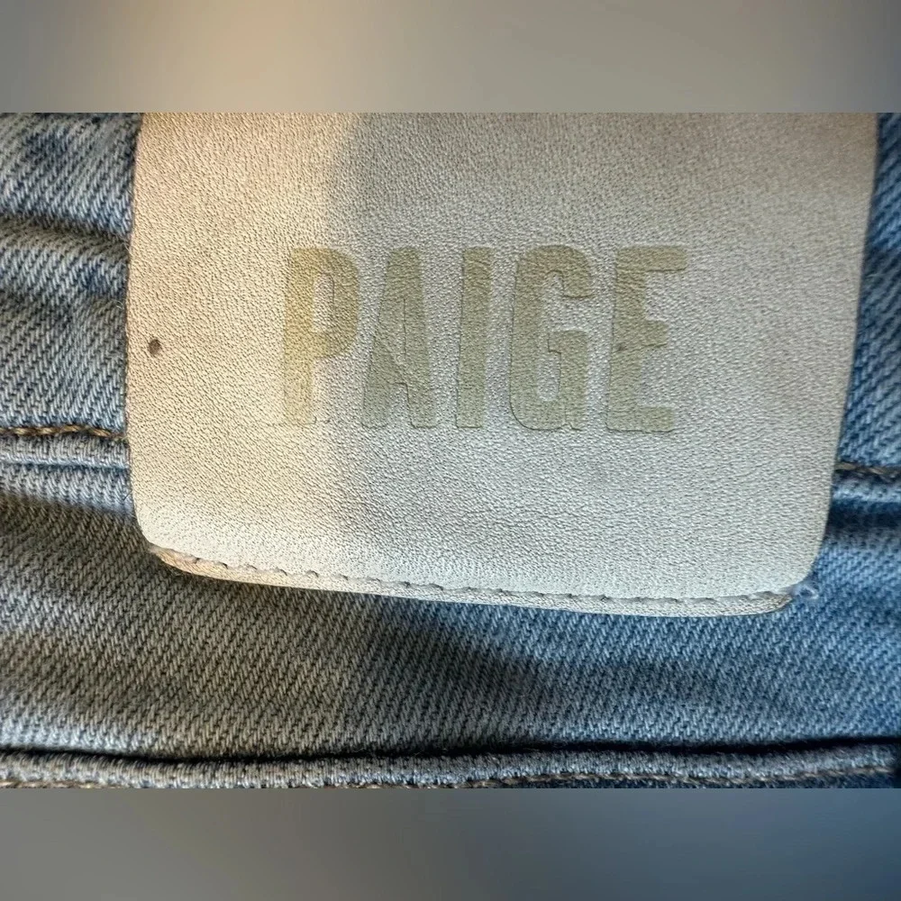 Paige Sarah Slim Jeans Distressed Light Wash Straight Leg High Rise Women’s 31